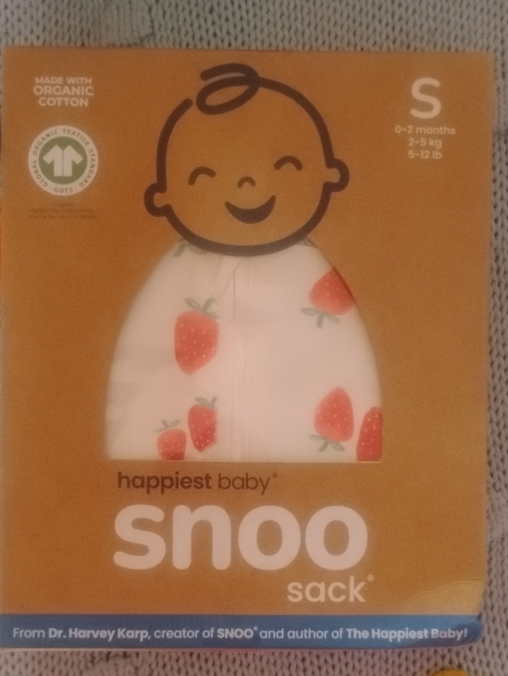 Snoo Sack Baby One-Piece in White with Red Strawberry Print S NWT